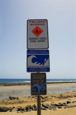 signage on the beach - Signboards on the beach, Pinones Beach, Puerto Rico Stock Photo - Premium Royalty-Free, Code: 625-01746898