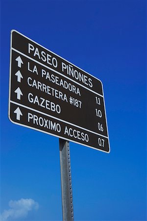 Low angle view of a signboard, Pinones Beach, Puerto Rico Stock Photo - Premium Royalty-Free, Code: 625-01747078