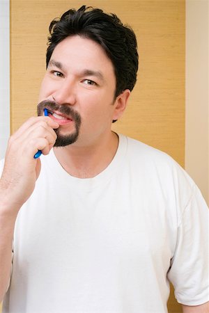 simsearch:625-01746587,k - Portrait d'un homme adult moyen se brosser ses dents Photographie de stock - Premium Libres de Droits, Code: 625-01747119