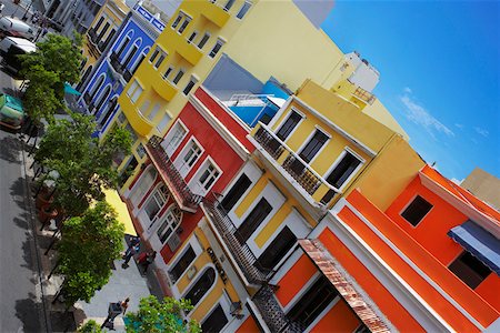 simsearch:625-01750837,k - High angle view of buildings along a road, Old San Juan, San Juan, Puerto Rico Foto de stock - Sin royalties Premium, Código: 625-01747270