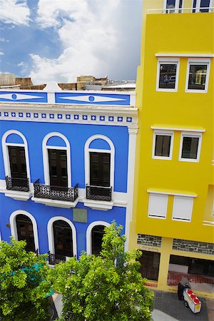 san juan - Gebäude entlang einer Straße, Old San Juan, San Juan, Puerto Rico Stockbilder - Premium RF Lizenzfrei, Bildnummer: 625-01747379