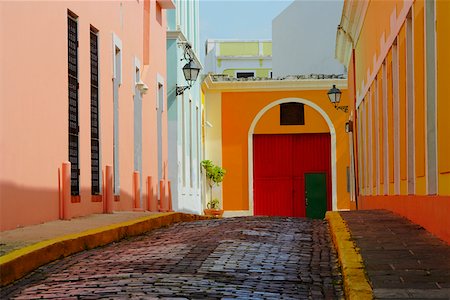 Buildings along a street, Old San Juan, San Juan, Puerto Rico Stock Photo - Premium Royalty-Free, Code: 625-01747816