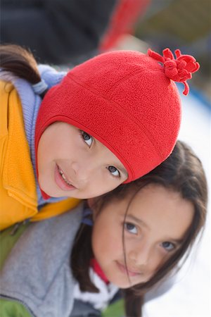 simsearch:625-01752943,k - Portrait of two girls in warm clothing Stock Photo - Premium Royalty-Free, Code: 625-01747964