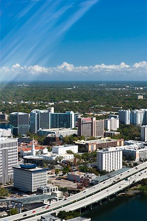 simsearch:625-01749514,k - Aerial view of a city, Orlando, Florida, USA Foto de stock - Sin royalties Premium, Código: 625-01749521