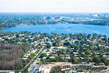 Vue aérienne d'une ville, Orlando, Florida, USA Photographie de stock - Premium Libres de Droits, Code: 625-01749523