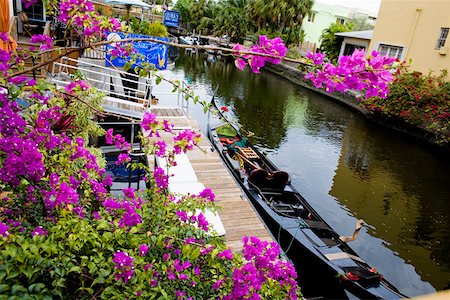 fort lauderdale - High angle view of a boat moored at canal, Fort Lauderdale, Florida, USA Stock Photo - Premium Royalty-Free, Code: 625-01749563