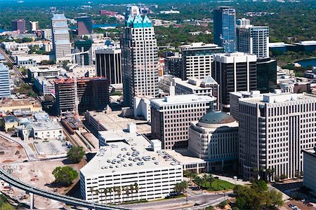 Vue aérienne des bâtiments dans une ville, Orlando, Florida, USA Photographie de stock - Premium Libres de Droits, Code: 625-01749821