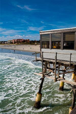 Pier in the sea, Cocoa Beach, Florida, USA Stock Photo - Premium Royalty-Free, Code: 625-01749833