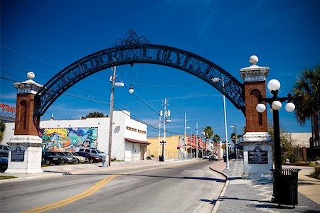 Archway over a road, Ybor City, Tampa, Florida, USA Stock Photo - Premium Royalty-Free, Code: 625-01749859