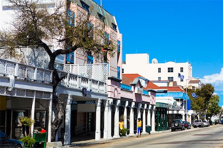 people walking on road side - Buildings at the roadside, Bay Street, Nassau, Bahamas Stock Photo - Premium Royalty-Free, Code: 625-01749947