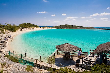 High angle view of a beach, Exuma Bahamas Stock Photo - Premium Royalty-Free, Code: 625-01749948