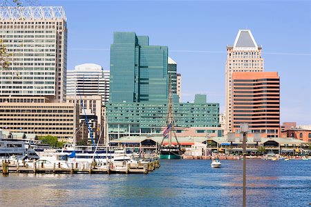 Bâtiments sur le front de mer, Inner Harbor, Baltimore, Maryland USA Photographie de stock - Premium Libres de Droits, Code: 625-01750075