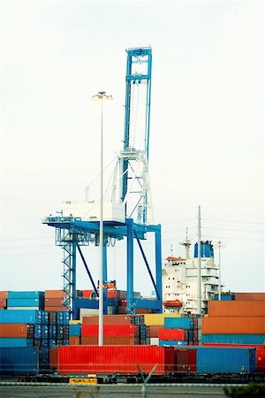 Cargo containers and a crane at a commercial dock, Charleston, South Carolina, USA Stock Photo - Premium Royalty-Free, Code: 625-01750113