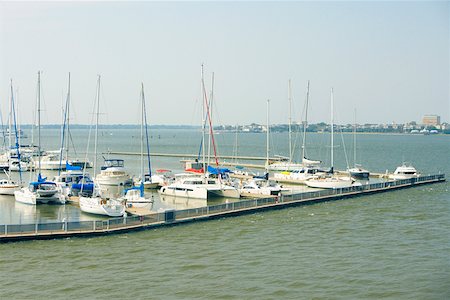 river south carolina - High angle view of sailboats docked at a harbor, Patriot's Point, Charleston Harbor, Charleston, South Carolina, USA Stock Photo - Premium Royalty-Free, Code: 625-01750133