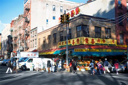 Group of people in a fruit market Chinatown, Manhattan, New York City, New York State, USA Stock Photo - Premium Royalty-Free, Code: 625-01750287