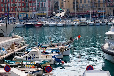 simsearch:625-01750466,k - Boats docked at a harbor, Port of Fontvieille, Monte Carlo, Monaco Stock Photo - Premium Royalty-Free, Code: 625-01750459