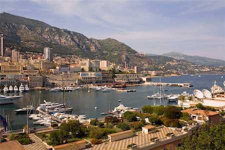 High angle view of boats docked at a harbor, Port of Fontvieille, Monte Carlo, Monaco Stock Photo - Premium Royalty-Free, Code: 625-01750465