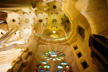 sagrada familia interior - Interiors of a church, Sagrada Familia, Barcelona, Spain Stock Photo - Premium Royalty-Free, Code: 625-01750482