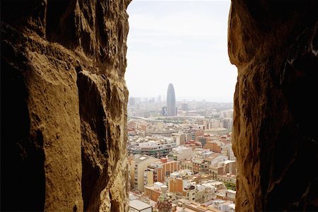High angle view of buildings in a city, Barcelona, Spain Stock Photo - Premium Royalty-Free, Code: 625-01750509