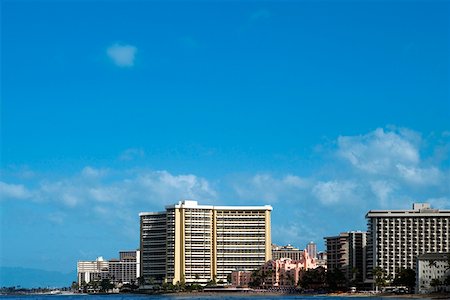 simsearch:625-01749798,k - Buildings at the waterfront, Waikiki Beach, Honolulu, Oahu, Hawaii Islands, USA Foto de stock - Sin royalties Premium, Código: 625-01750958