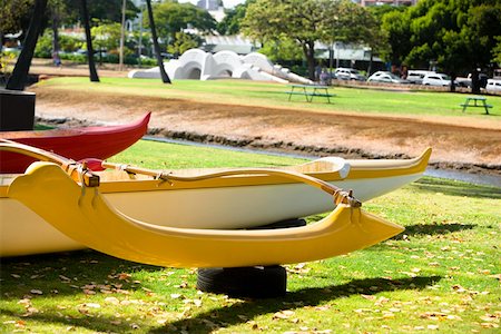 simsearch:625-01751116,k - Kayaks in a park, Honolulu, Oahu, Hawaii Islands, USA Stock Photo - Premium Royalty-Free, Code: 625-01751021