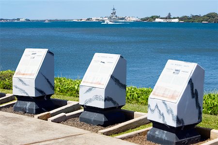 War memorials at a harbor, USS Arizona Memorial, Pearl Harbor, Honolulu, Oahu, Hawaii Islands, USA Stock Photo - Premium Royalty-Free, Code: 625-01751070