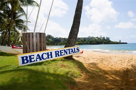 signage on the beach - Signboard on the beach, Nawiliwili Beach Park, Kauai, Hawaii Islands, USA Stock Photo - Premium Royalty-Free, Code: 625-01751192