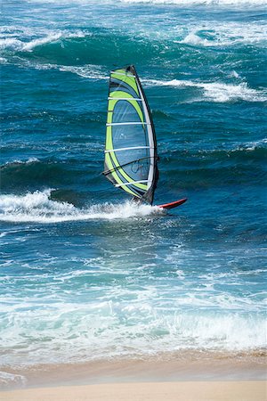 Person windsurfing in the sea, Hookipa Beach Park, Maui, Hawaii Islands, USA Stock Photo - Premium Royalty-Free, Code: 625-01751209