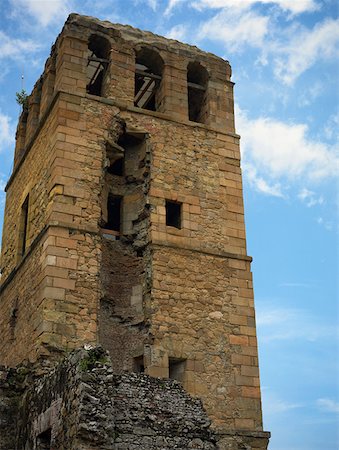 Low angle view of the old ruins of a church, La Merced Church, Old Panama, Panama City, Panama Stock Photo - Premium Royalty-Free, Code: 625-01751697