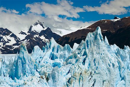 santa cruz mountains - Glaciers en face des montagnes, Grande de Glacier, Mt Fitzroy, Chalten, champ de glace sud patagonien, Patagonie, Argentine Photographie de stock - Premium Libres de Droits, Code: 625-01751733