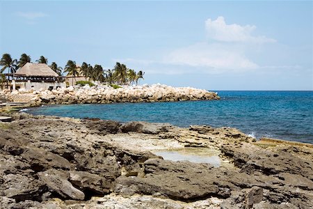 simsearch:625-01749997,k - Rocks on the coast, Cancun, Mexico Foto de stock - Royalty Free Premium, Número: 625-01751871