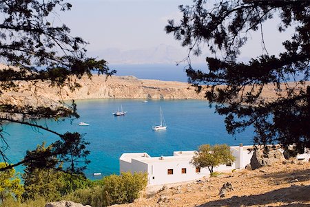 simsearch:625-01752193,k - Buildings along the sea, Rhodes, Dodecanese Islands, Greece Foto de stock - Sin royalties Premium, Código: 625-01752236