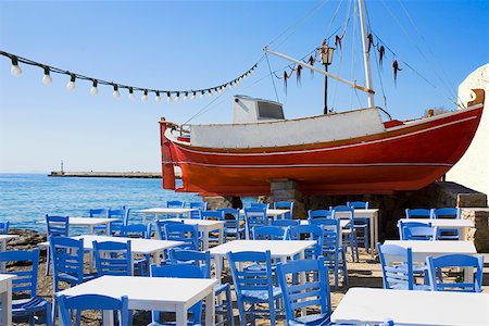 food processing greece - Restaurant at the seaside, Greece Stock Photo - Premium Royalty-Free, Code: 625-01752431