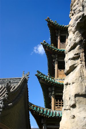 simsearch:625-01752776,k - Low angle view of buildings, Yungang Buddhist Caves, China Stock Photo - Premium Royalty-Free, Code: 625-01752738