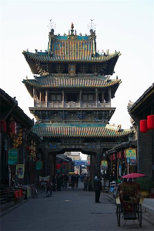 pingyao - Low angle view of a pagoda, Pingyao, Shaanxi Province, China Foto de stock - Sin royalties Premium, Código: 625-01752751