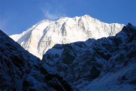simsearch:625-01752967,k - Panoramablick auf Schnee bedeckt Berge, Annapurna Range, Himalaya, Nepal Stockbilder - Premium RF Lizenzfrei, Bildnummer: 625-01752938