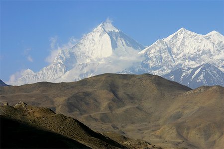 simsearch:625-01752967,k - Panoramablick auf die Berge mit Schnee bedeckt Muktinath, Annapurna Range, Himalaya, Nepal Stockbilder - Premium RF Lizenzfrei, Bildnummer: 625-01752953