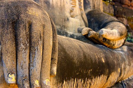 Close-up of a statue of Buddha, Ayuthaya, Thailand Stock Photo - Premium Royalty-Free, Code: 625-01753025