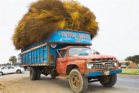 Hay loaded in a truck, Ica, Ica Region, Peru Foto de stock - Sin royalties Premium, Código: 625-01753147