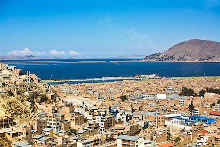 simsearch:625-01753310,k - High angle view of a city, Puno, Peru Stock Photo - Premium Royalty-Free, Code: 625-01753319