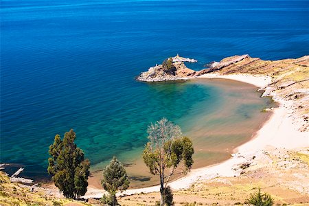 peru lake - High angle view of a beach, Lake Titicaca, Taquile Island, Puno, Peru Stock Photo - Premium Royalty-Free, Code: 625-01753427