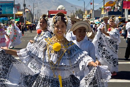 simsearch:625-01753310,k - Group of people dancing in a parade, Arequipa, Peru Stock Photo - Premium Royalty-Free, Code: 625-01753458