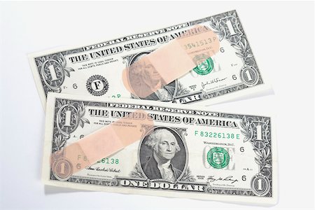 Adhesive tapes on US dollar bills Foto de stock - Sin royalties Premium, Código: 625-02266089