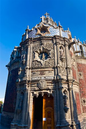 simsearch:625-02267985,k - Low angle view of a cathedral, Templo Del Pocito, Mexico City, Mexico Foto de stock - Royalty Free Premium, Número: 625-02267876