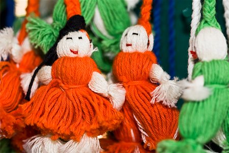 Close-up of hand made dolls, Santo Tomas Jalieza, Oaxaca State Mexico Stock Photo - Premium Royalty-Free, Code: 625-02267929