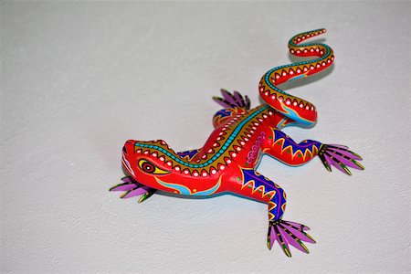 Close-up of an art representation of a lizard, Arrazola, Oaxaca State, Mexico Fotografie stock - Premium Royalty-Free, Codice: 625-02267964