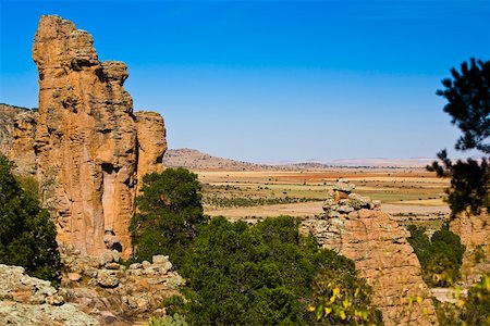 simsearch:625-02268112,k - Rock formations on a landscape, Sierra De Organos, Sombrerete, Zacatecas State, Mexico Foto de stock - Royalty Free Premium, Número: 625-02268040