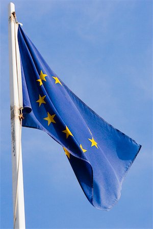 Low angle view of a European Union Flag, Biarritz, France Stock Photo - Premium Royalty-Free, Code: 625-02927519