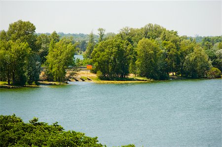 Bäume am Seeufer, See Bordeaux, Bordeaux, Aquitaine, Frankreich Stockbilder - Premium RF Lizenzfrei, Bildnummer: 625-02927782