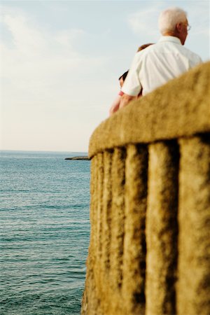 simsearch:625-02928282,k - Rear view of a man at the observation point, Baie De Biarritz, Biarritz, Pyrenees-Atlantiques, France Stock Photo - Premium Royalty-Free, Code: 625-02927824